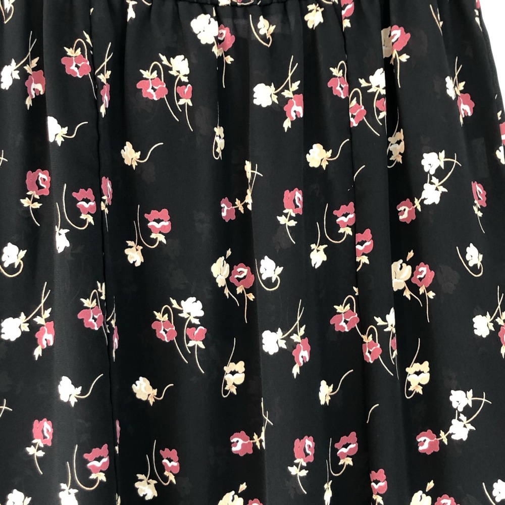 Tweeds Black Floral Boho Maxi Skirt Semi Sheer, S - Picture 5 of 8